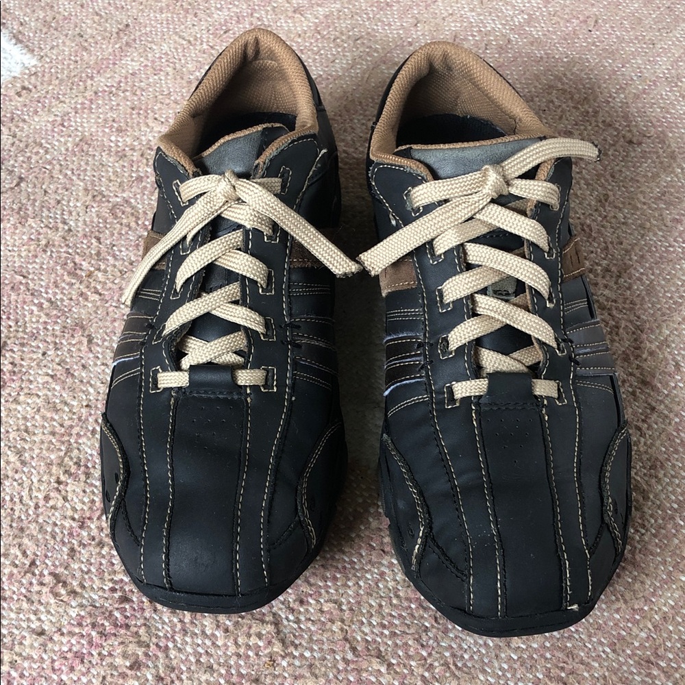 Skechers Men’s Diameter Vassell Brown and Black Leather Casual Sneakers size 9 - Picture 2 of 10